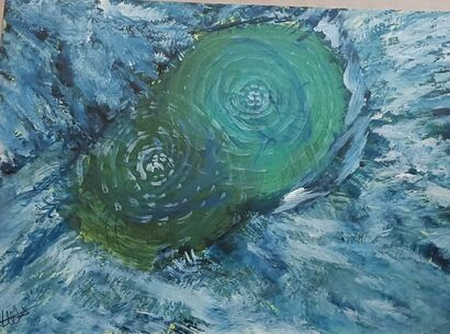 Cyclone and anticyclone meeting together, view from space - a Paint Artowrk by mamoune