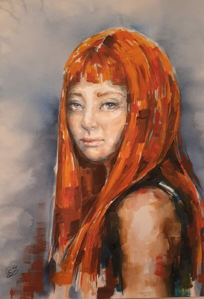 Red hair woman - A Paint Artwork by Elisa Pretto