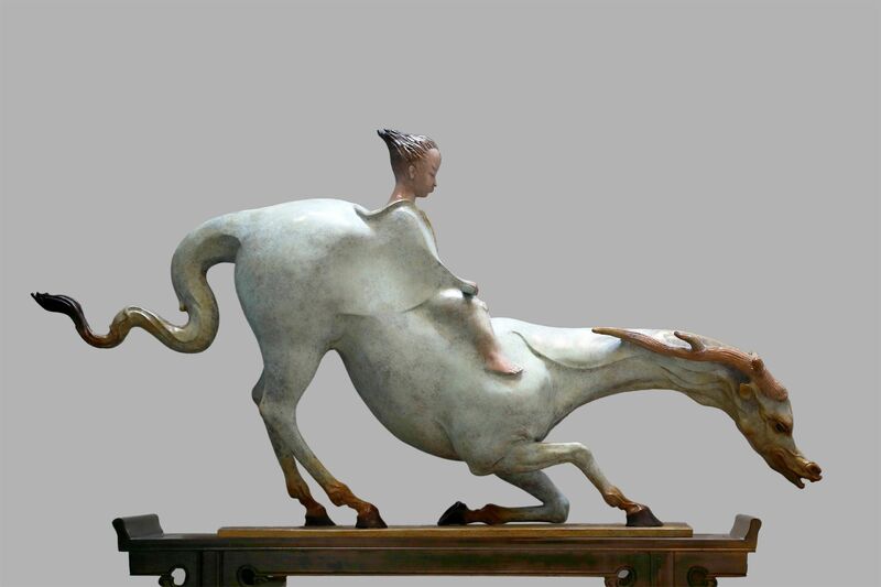 The Boy Riding A Dragon Horse - a Sculpture & Installation by 赵永昌