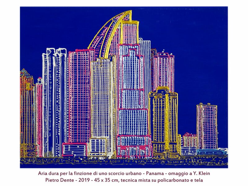 Aria dura per la finzione di uno scorcio urbano Panama - omaggio a Yves Klein - a Paint by Pietro Dente