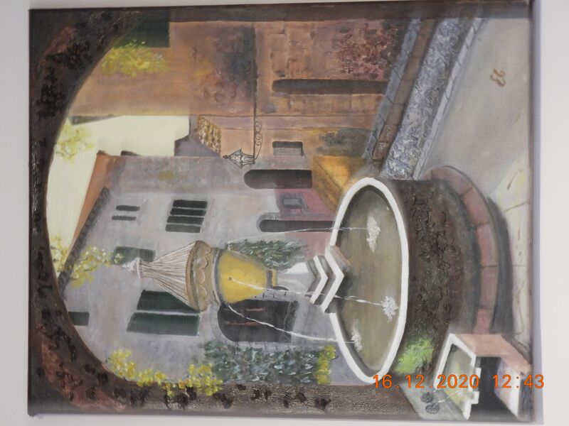 Hot Courtyard - a Paint by Eric Cannell