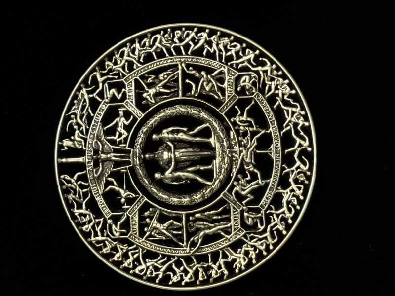Large Bronze Hand Cut Medallion w Ancient Olympic Theme - a Art Design by Robert Johnson 