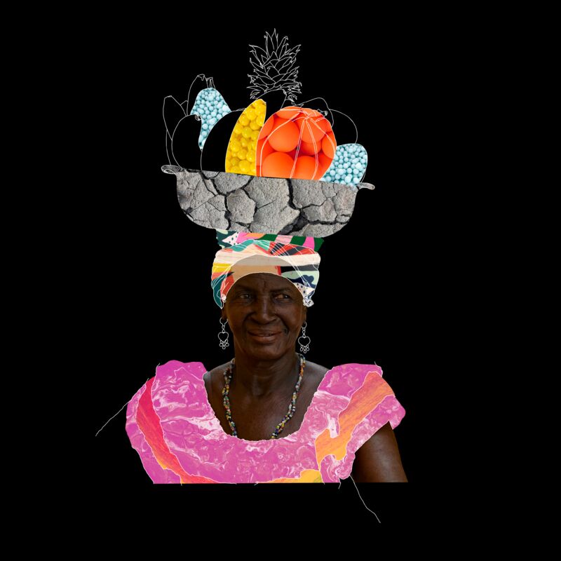 Deconstrucción de una palenquera (Deconstruction of a Palenquera) - a Digital Art by Jane Roncallo