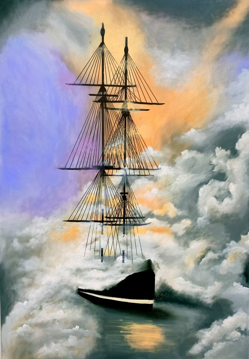 Ship in Haze - a Paint by Fatima Zahra