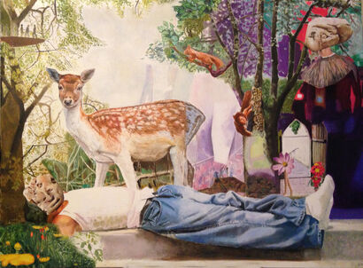 The Deer - A Paint Artwork by Sjoerd  Bras
