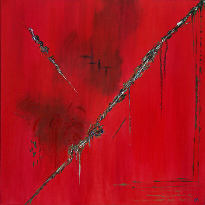 Kintsugi Red - A Paint Artwork by Nelly Marlier