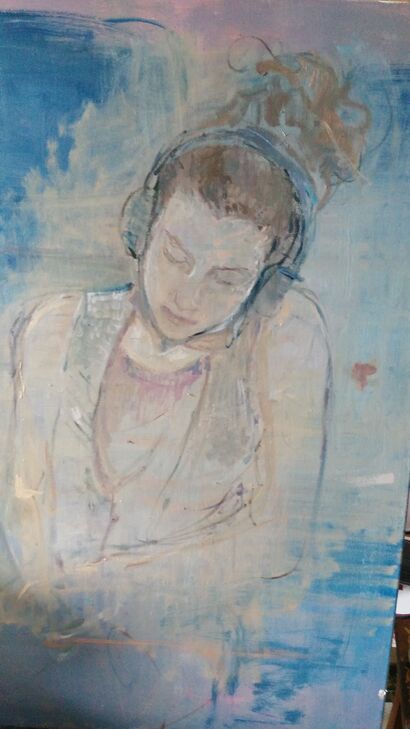 Cecil on train - a Paint Artowrk by Francesca Bellati