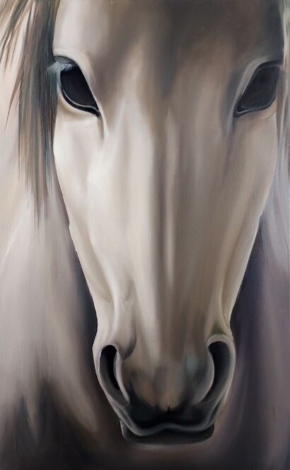 White horse  - A Paint Artwork by Anita Familje 