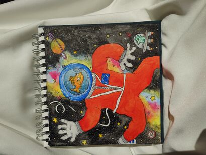 Goldie's Space Escape  - a Paint Artwork by Sarah Vollmer
