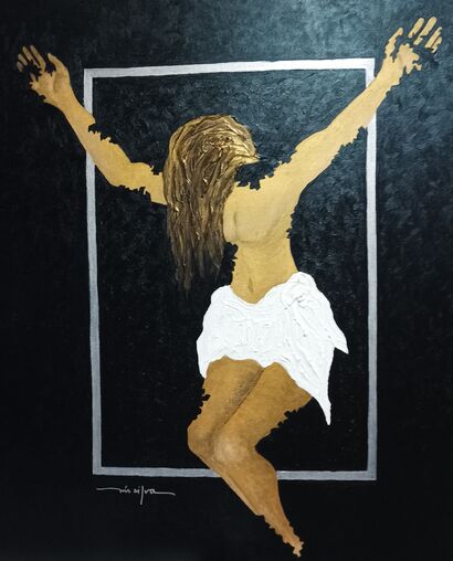 O Cristo Dourado  - A Paint Artwork by Luís Silva