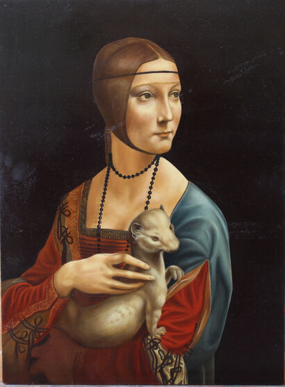 Lady with an ermine by Leonardo da Vinci - a Paint Artowrk by Pasquale Dominelli