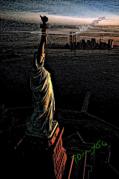 New York 11 settembre 2001 - A Digital Graphics and Cartoon Artwork by Tommy64