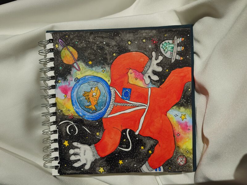 Goldie's Space Escape  - a Paintings by Sarah Vollmer