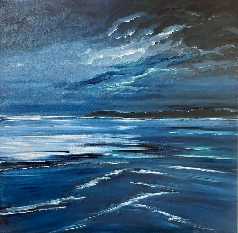 Soir de Lune  - a Paintings by Bleu2cobalt.art