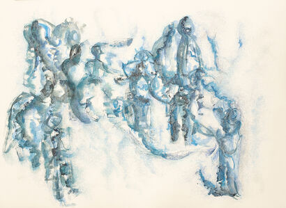 Rhapsody in blue 2 - A Paint Artwork by maria nathan