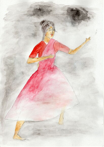 Dancing Girl - A Paint Artwork by kailash madhu Balasubramanian
