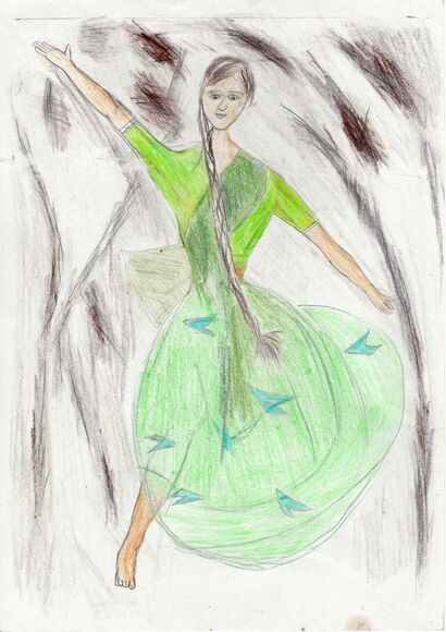 Dancing Girls - A Paint Artwork by kailash madhu Balasubramanian