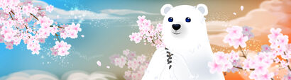 Master Polar Bear and Spring in Korea - a Digital Art Artowrk by LinaLee
