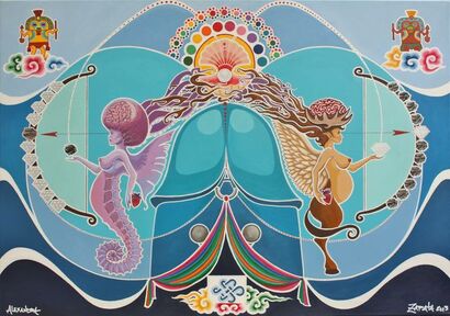 Comic Orgy in Constant State of Expansion - a Paint Artowrk by Alexandra Zapata