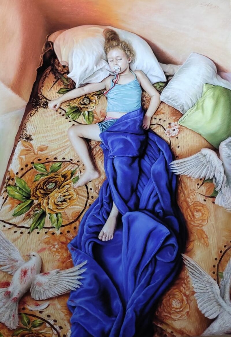 Dream about pigeons - a Paintings by Franly Soto