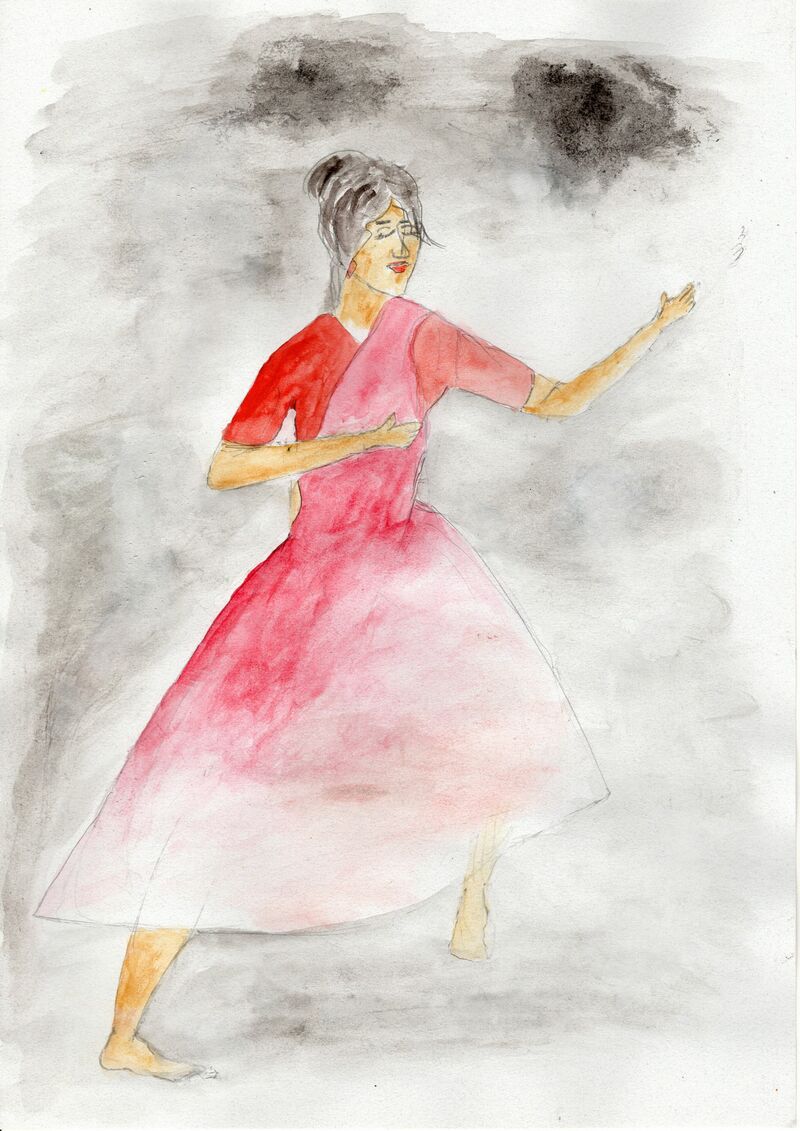 Dancing Girl - a Paint by kailash madhu Balasubramanian