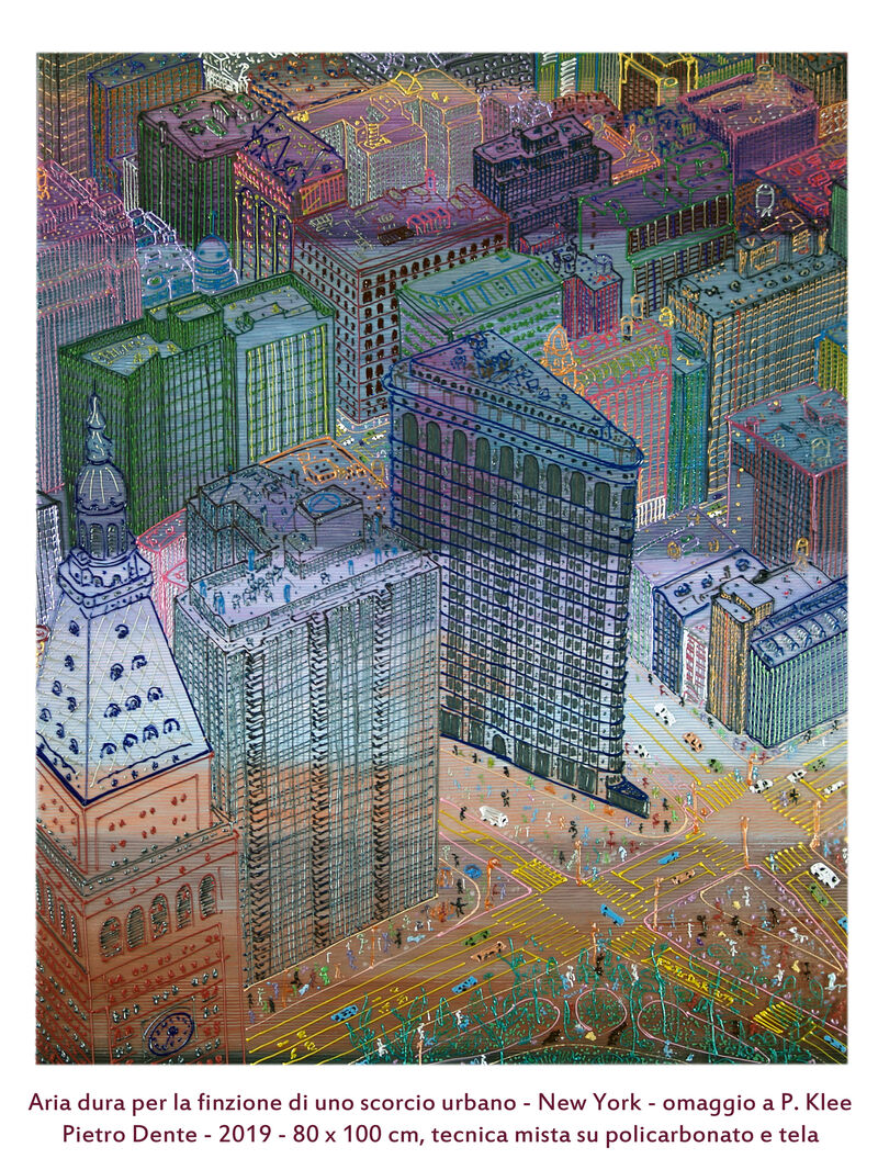 Aria dura per la finzione di uno scorcio urbano New York - omaggio a Paul Klee - a Paint by Pietro Dente