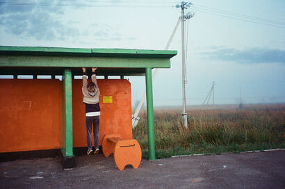 Polina, waiting for the first bus in the morning - a Photographic Art Artowrk by Toma Gerzha
