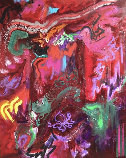 Suffering Carmine - a Paint Artowrk by Tallulah Anabelle Sabrina Learmonth de Castro-Gray