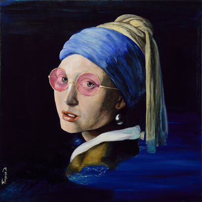 La jeune Hippie à la perle - a Paint Artowrk by Francine.d
