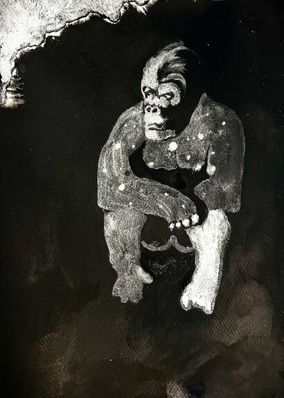 Big Daddy Looking Into His Own Death - a Paint Artowrk by Mary Vaste Gillis
