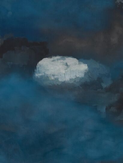Nuvola bianca solitaria - A Paint Artwork by Laura  Pitingaro