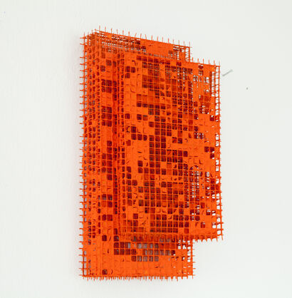 red mesh - A Sculpture & Installation Artwork by Herbert Egger