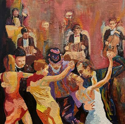 Tango de fantasmas y angelitos  - a Paint Artowrk by Damaso Arriero Garcia