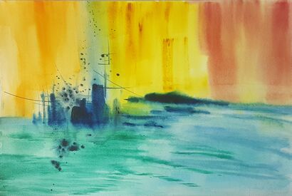 Pollution Island - a Paint Artowrk by LIA MENDEZ
