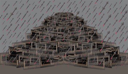 CITY 2022 II, RAIN - a Digital Graphics and Cartoon Artowrk by MONIKA PAŁKA