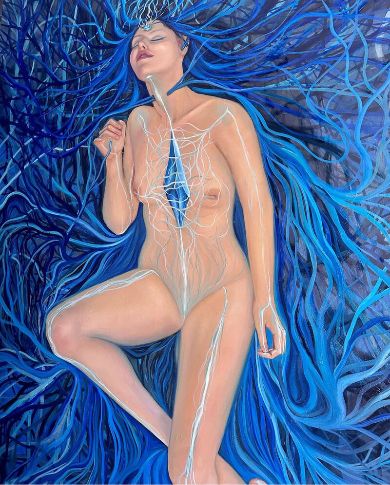 Connection with the blue - a Paintings by jessica otgianu