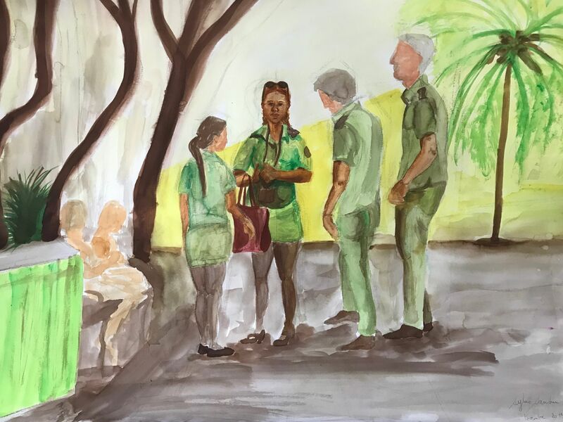 The policewoman - La Habana -  - a Paint by Sylvie Sandrin