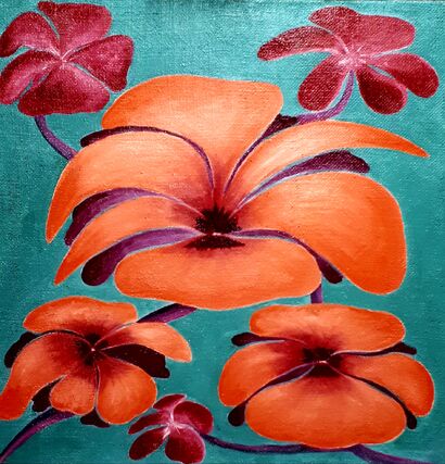 FLOWERS - RED SERIES N.3 - a Paint Artowrk by ELEONORA FIRENZE