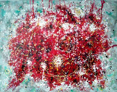 Constelación en rojos - A Paint Artwork by Joan Parramon