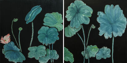 A composition of lotus - a Paint Artowrk by Soyolmaa Tsegmid