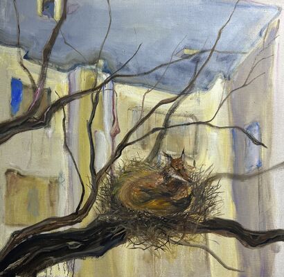 Fox in the Nest  - A Paint Artwork by ziyi yang