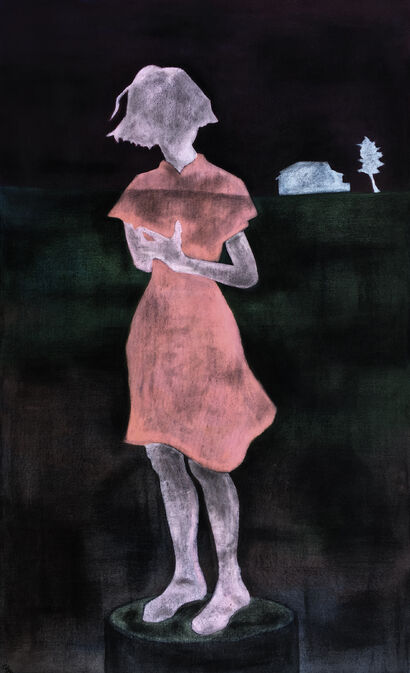 The Girl Who Stood In A Field - a Paint Artowrk by Natalí Gutíerrez García