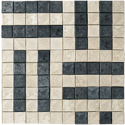 100 blocks of neutral beige and velvet black lines - a Paint Artowrk by Vegesent