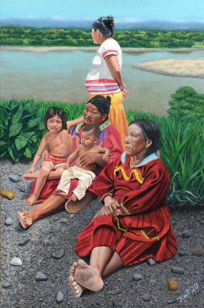 Familia Embera  - A Paint Artwork by Francisco javier  Torres