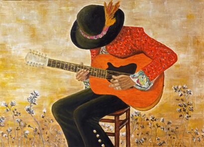Jimi in acoustic  - A Paint Artwork by Al66