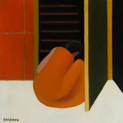 Orange back - A Paint Artwork by Zhou Dai