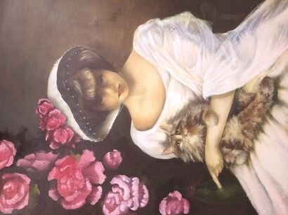 Женщина с котом - A Paint Artwork by Алекс Хорс
