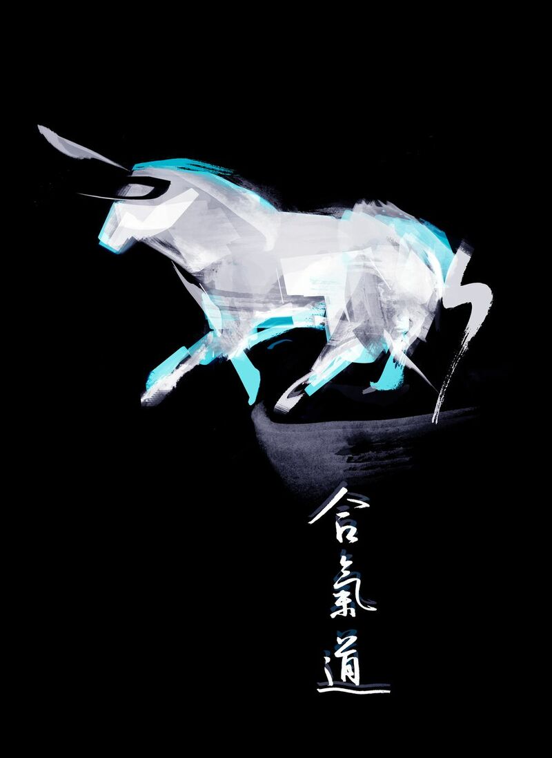Aikido Bull Illustration - a Digital Graphics and Cartoon by Xi Alice  Zong