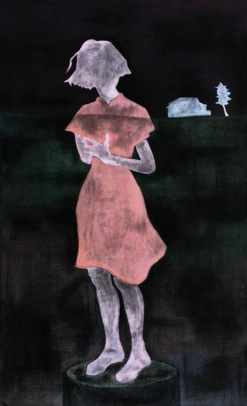 The Girl Who Stood In A Field - a Paint by Natalí Gutíerrez García