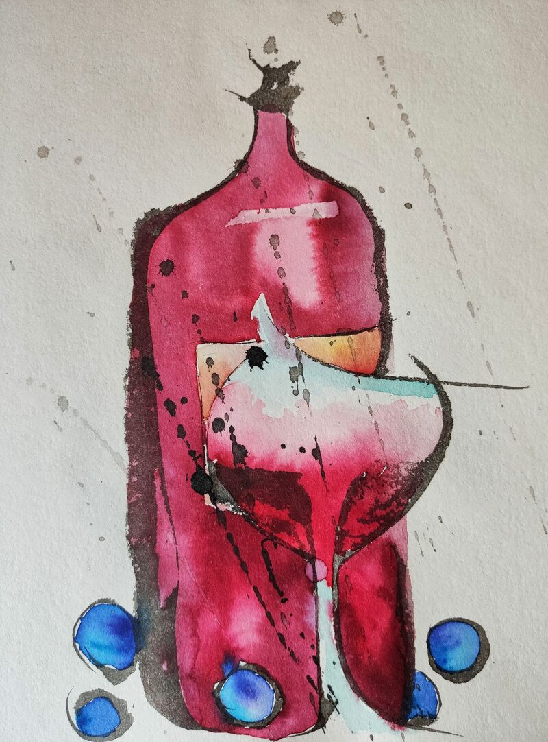 Glass of Wine - a Paint by Tatyana Nikonova